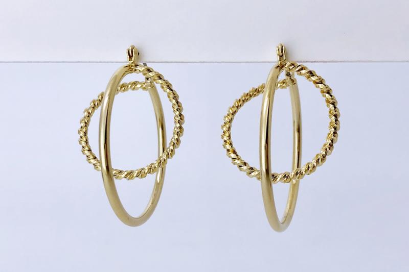 [Ozel] Modern Classic Glossy Brass Earrings